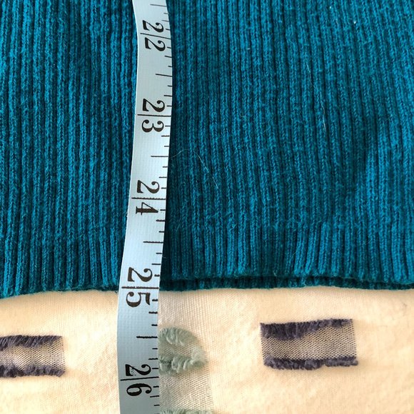 100% cotton blue-green ribbed turtleneck - Picture 7 of 7